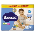 Fraldas Babysec Ultra G - Pacote com 54 Unidades