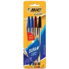 Caneta Esferográfica 1,0mm Ponta Média Dura + Bic Cristal 4 Unidades
