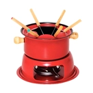 Conjunto de Panela para Fondue Vermelha 18cm 10 Peças