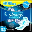 Absorvente Always Noites Tranquilas Seca com abas 32 Unidades