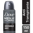 Desodorante Aerossol Dove Men Care Invisible 150ml - Proteção Eficaz e Sem Marcas