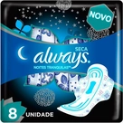 Absorvente Always Noites Tranquilas Seca com abas 8 Unidades