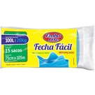 Saco Lixo Reforçado Fecha Fácil Rolo Azul Embalixo 100L 15un.