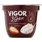 Iogurte Natural 3 Grãos Morango Vigor 100g
