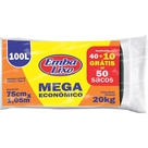 Saco Lixo Econômico Rolo Preto Embalixo 100L 40un. + 10un Grátis