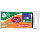 Saco Lixo Reforçado Rolo Preto Embalixo 100L 15un.