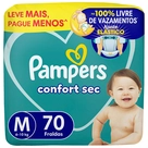 Fralda Confort Sec Pampers M 70 Unidades