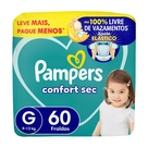 Fralda Descartável Infantil Confort Sec G Pampers 60 Unidades