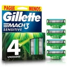 Carga para Aparelho de Barbear Mach3 Sensitive Gillette Leve 4 Pague 3