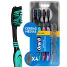 Escova Dental Média Complete Color Collection Clean Oral-B 4 Unidades