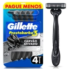 Aparelho Descartável para Barbear Prestobarba3 Carbono Gillette 4 Unidades