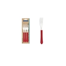 Conjunto de Garfos Tramontina Inox Vermelhos - 3 Unidades