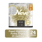 Papel Higienico Neve Supreme Folha Tripla Leve 24 Pague 21 20M