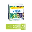 Lenço de Papel de Bolso Kleenex Folha Tripla com 4 pacotes de 10 folhas cada