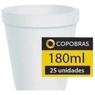 Copo de Plástico Descartável Térmico Branco Copobras 180ml 25 Unidades