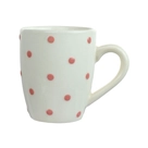 Caneca de Cerâmica com Estampa de Poá Rosa 280ml