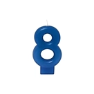 Vela Decorativa Metalizada Azul N 8 para Bolo de Aniversário
