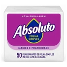 Guardanapo de Papel Absoluto Folha Simples 22,5 x 20 cm com 50 Unidades