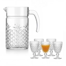 Jogo 7 Peças 1 Jarra 1,4L + 6 Taças de Vidro 200ml Diamante City Ingá Imports