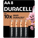 Pilha Alcalina AA Duracell 8 Unidades 
