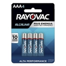 Pilha Alcalina AAA Rayovac 4 Unidades