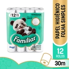 Papel Higiênico Folha Simples Familiar 30m 12 Unidades
