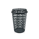 Cesto Plástico Telado com Tampa Preto Arqplast 60L