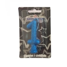 Vela de Plástico Gliter Azul N°1 Valves