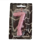 Vela de Plástico Gliter Rosa N°7 Valves