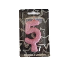 Vela de Plástico Gliter Rosa N°5 Valves