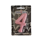 Vela de Plástico Gliter Rosa N°4 Valves