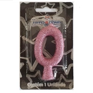 Vela de Plástico Gliter Rosa N°0 Valves