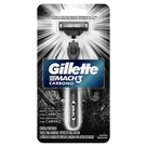 Aparelho Recarregável e Carga para Barbear Mach3 Carbono Gillette 1 Unidade