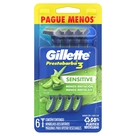 Aparelho Descartável para Barbear Prestobarba3 Sensitive Gillette 6 Unidades