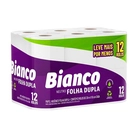 Papel Higiênico Neutro Folha Dupla Mili Bianco 30m 12 Unidades