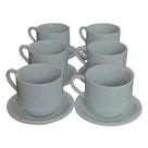Jogo de Xícaras de Café com Pires Bu Burday 200ml 6 Peças