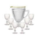Conjunto de Jarra 1350ml e Taças 300ml Borda Dourada Imperial Style Lohan
