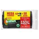 Saco de Lixo Brilhus Preto 110L 50un.