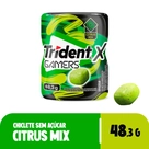 Chiclete Trident X Gamers Citrus Mix Sem Açúcar Pote 48,3g