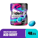 Chiclete Trident X Gamers Acid Berry Sem Açúcar Pote 48,3g