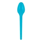 Colher Descartável de Sobremesa Azul - Valves - Pacote com 50 Unidades