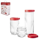 Pote Empilhável Vermelho Etilux - 3 Peças