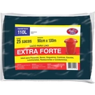 Saco Lixo Extra Forte Almofada Preto Embalixo 110L 25un.