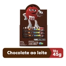 Chocolate M&M'S Ao Leite 18 Unidades de 45g