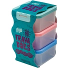 Kit Pote Hermético com Travas Dup 375ml 3 Unidades
