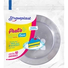 Prato Descartável Cristal Redondo 15cm Strawplast 10 un