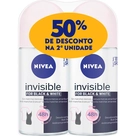 Desodorante Roll-On Invisible Black & White Clear Nivea 2 Unidades 50ml Cada