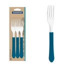 Conjunto Garfos Mesa Inox Leme Azul Tramontina 3 Unidades