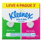 Lenço de Papel de Bolso Kleenex Folha Tripla com 4 pacotes de 10 folhas cada