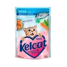 Ração Úmida Sachet para Gatos Peixe com Ervilha e Cenoura Kelcat 85G